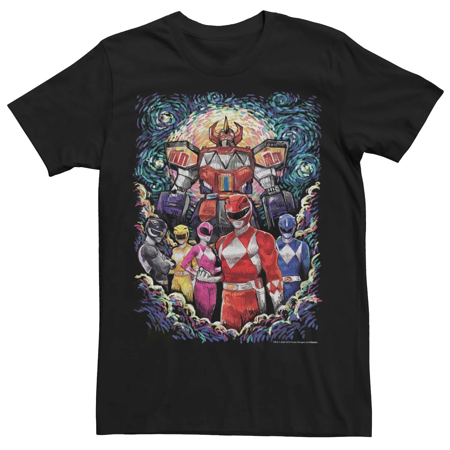 Мужская футболка с плакатом в стиле Power Rangers Starry Night Licensed Character
Мужская футболка с плакатом в стиле Power Rangers Starry Night Licensed Character