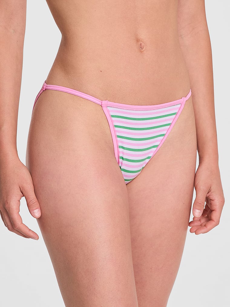 Трусики-Бикини из хлопковых стрингов Pink, smooth white pink green stripe print
Трусики-Бикини из хлопковых стрингов Pink, smooth white pink green stripe print