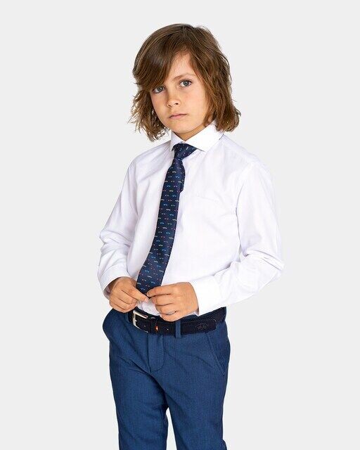 Рубашка для мальчика вязки добби с однотонным вырезом на воротнике Spagnolo, белый
Рубашка для мальчика вязки добби с однотонным вырезом на воротнике Spagnolo, белый