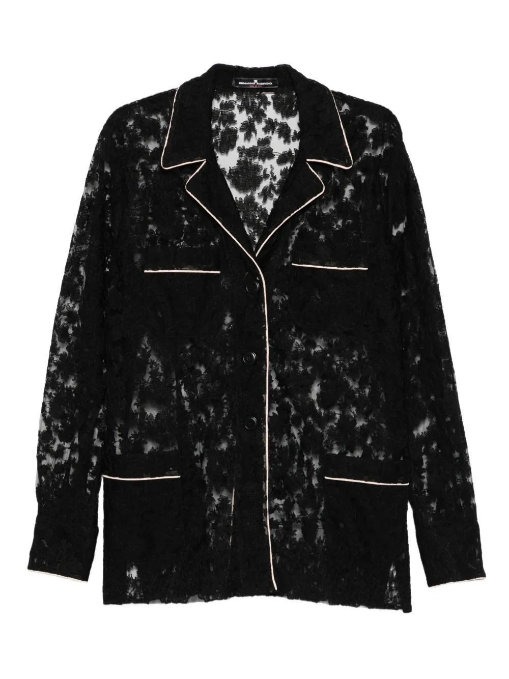 Рубашка с кружевными вставками и застежкой на пуговицы Ermanno Scervino, черный
Рубашка с кружевными вставками и застежкой на пуговицы Ermanno Scervino, черный