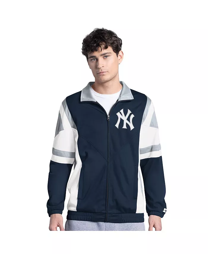 Мужская сине-серая трикотажная толстовка New York Yankees Contender на молнии Starter
Мужская сине-серая трикотажная толстовка New York Yankees Contender на молнии Starter