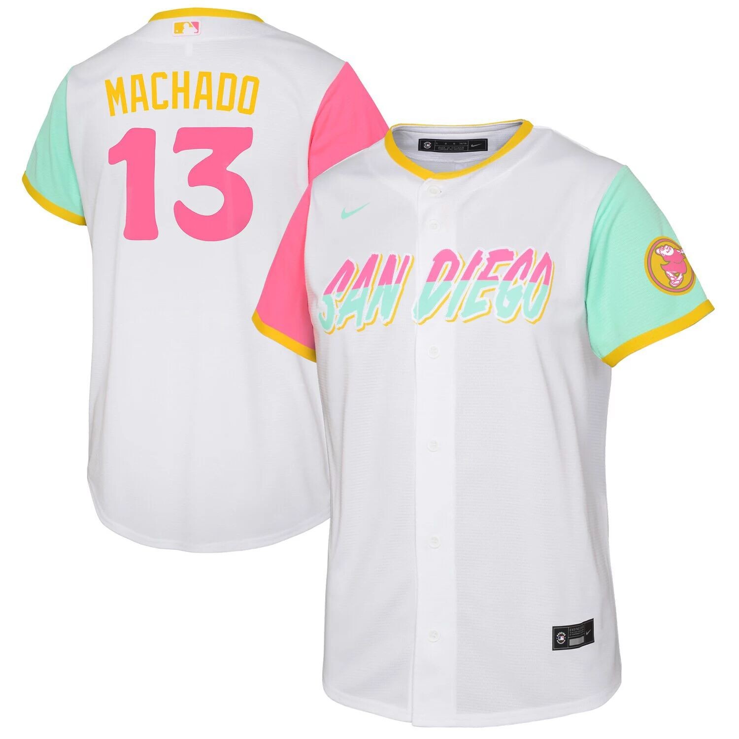 Джерси Nike Manny Machado White San Diego Padres 2022 City Connect Replica Player для малышей Nike
Джерси Nike Manny Machado White San Diego Padres 2022 City Connect Replica Player для малышей Nike