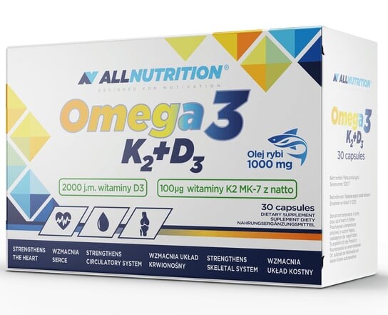 Allnutrition, Омега 3 K2+D3, Добавка , 30 капсул
Allnutrition, Омега 3 K2+D3, Добавка , 30 капсул