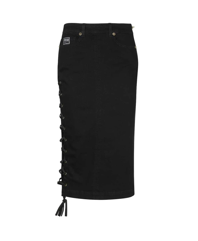 Джинсовая юбка с индивидуальными заклепками Versace Jeans Couture, черный
Джинсовая юбка с индивидуальными заклепками Versace Jeans Couture, черный