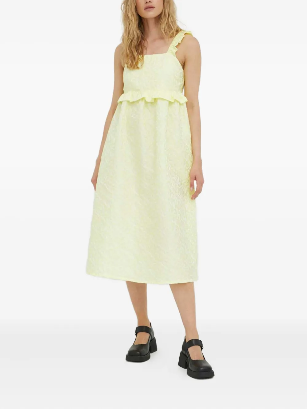 Платье из жаккарда с оборками Résumé, желтый
Платье из жаккарда с оборками Résumé, желтый