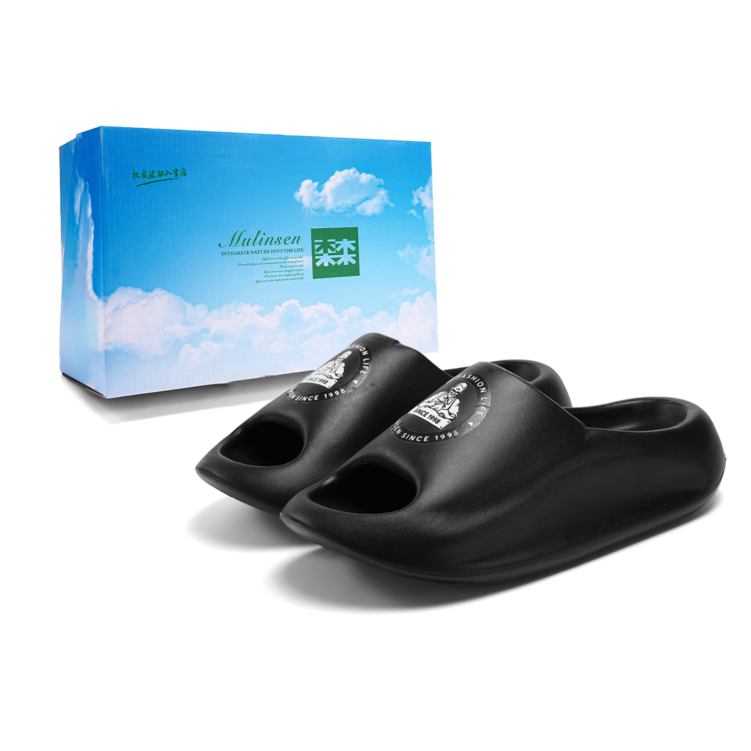 Mulinsen Слайдеры мужские черно-бело-хаки, цвет Black 
Mulinsen Слайдеры мужские черно-бело-хаки, цвет Black