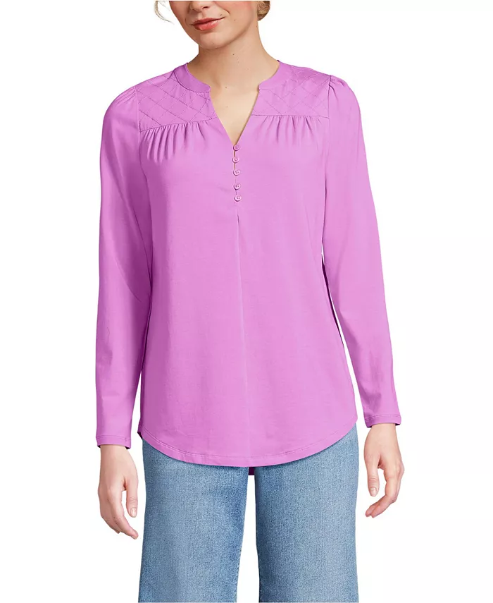 Женская легкая трикотажная туника с длинным рукавом и вырезом Lands' End, розовый
Женская легкая трикотажная туника с длинным рукавом и вырезом Lands' End, розовый