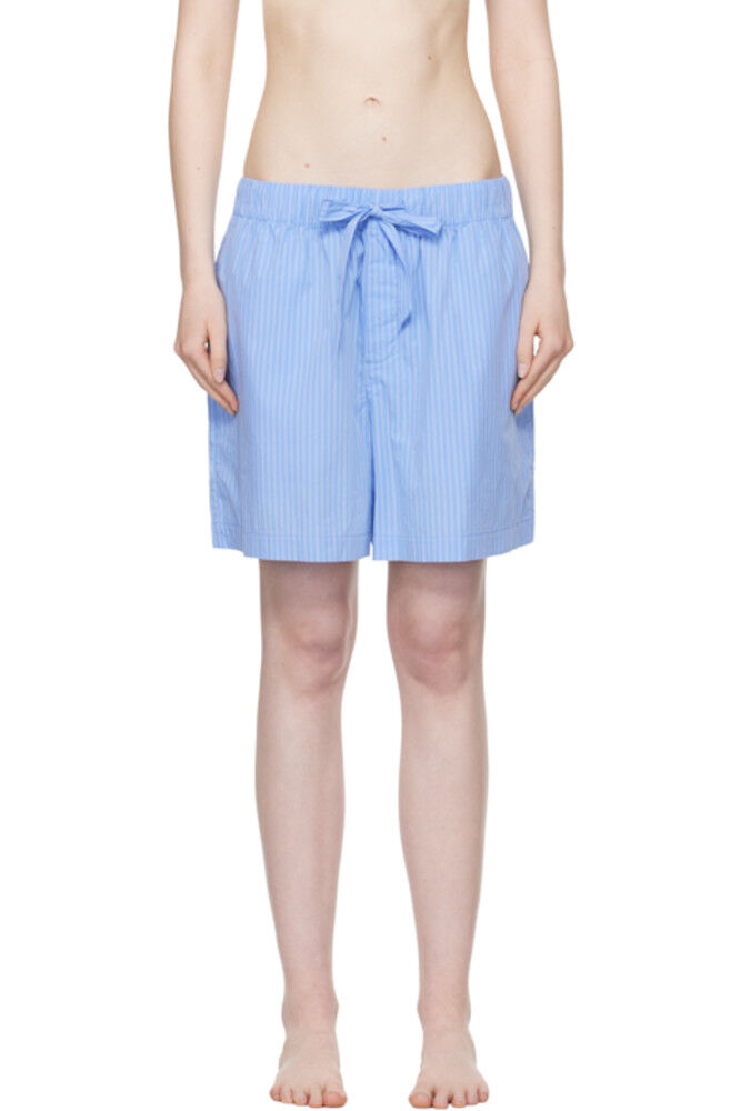 Пижамные шорты из синего поплина Tekla
Пижамные шорты из синего поплина Tekla