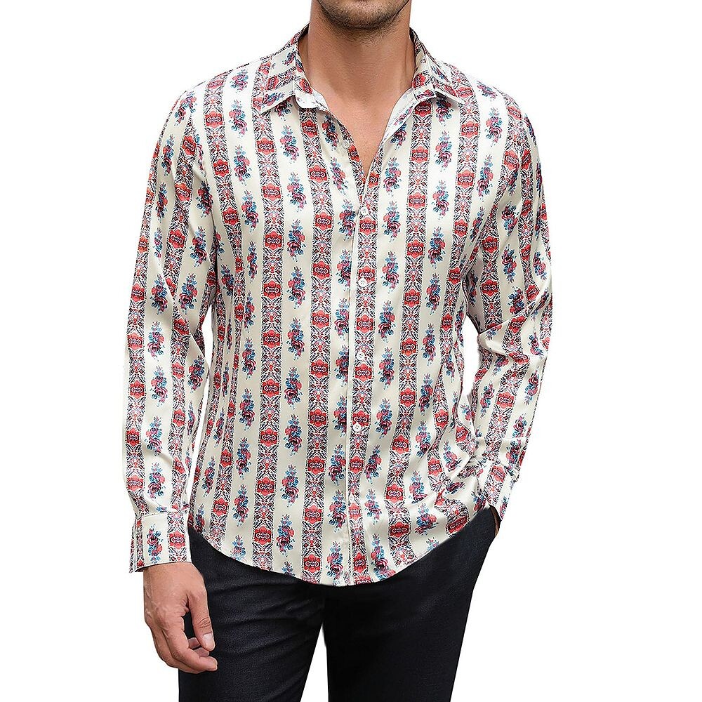 Мужская жаккардовая классическая рубашка с цветочным принтом, рубашки на пуговицах с длинным рукавом MISSKY, цвет Apricot Red Flower
Мужская жаккардовая классическая рубашка с цветочным принтом, рубашки на пуговицах с длинным рукавом MISSKY, цвет Apricot Red Flower