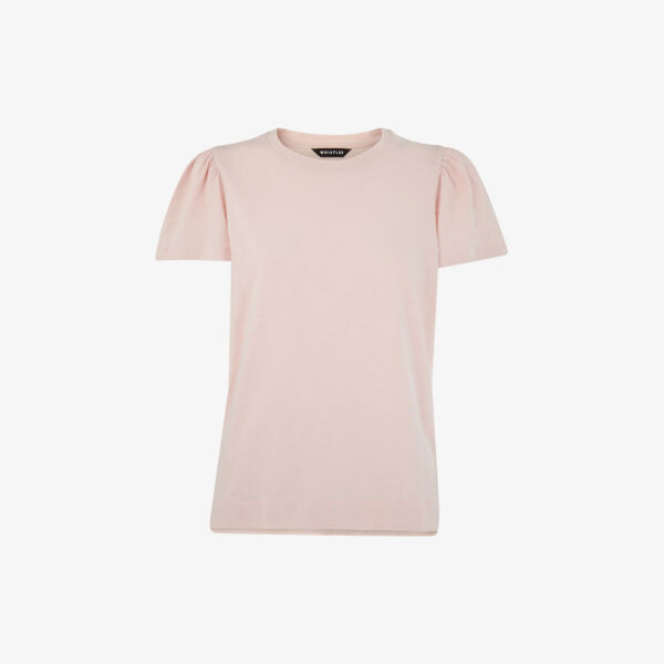 Футболка из хлопкового джерси с оборчатыми рукавами и круглым вырезом Whistles, розовый
Футболка из хлопкового джерси с оборчатыми рукавами и круглым вырезом Whistles, розовый