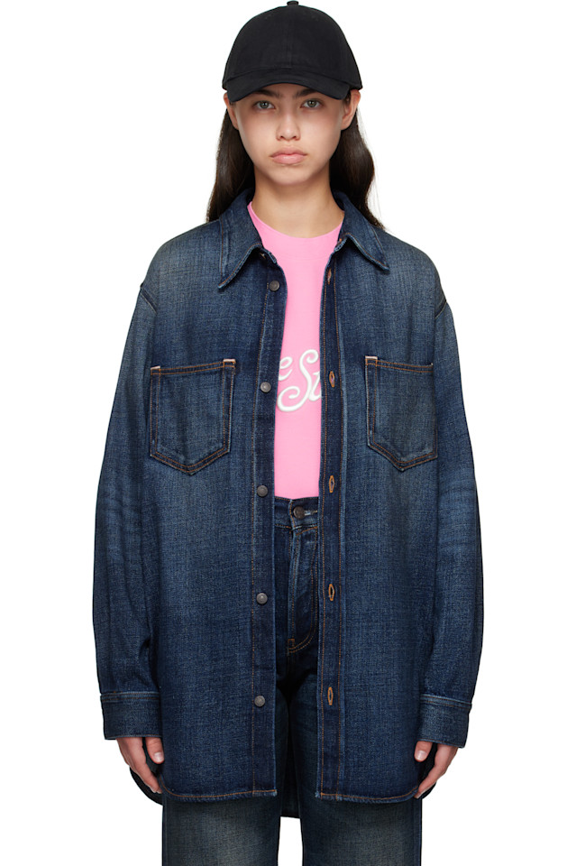 Acne Studios Синяя джинсовая рубашка на пуговицах
Acne Studios Синяя джинсовая рубашка на пуговицах