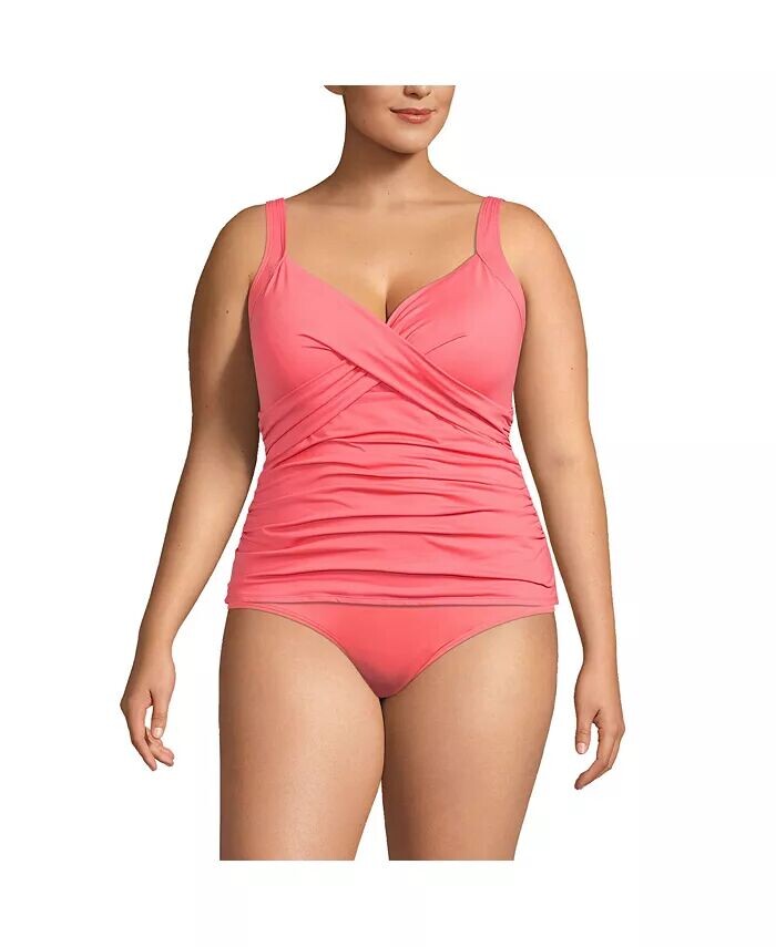 Плюс размер устойчивый к хлору купальник-танкини с v-образным вырезом и запахом на косточках, верх, регулируемые бретели Lands' End, розовый
Плюс размер устойчивый к хлору купальник-танкини с v-образным вырезом и запахом на косточках, верх, регулируемые бретели Lands' End, розовый