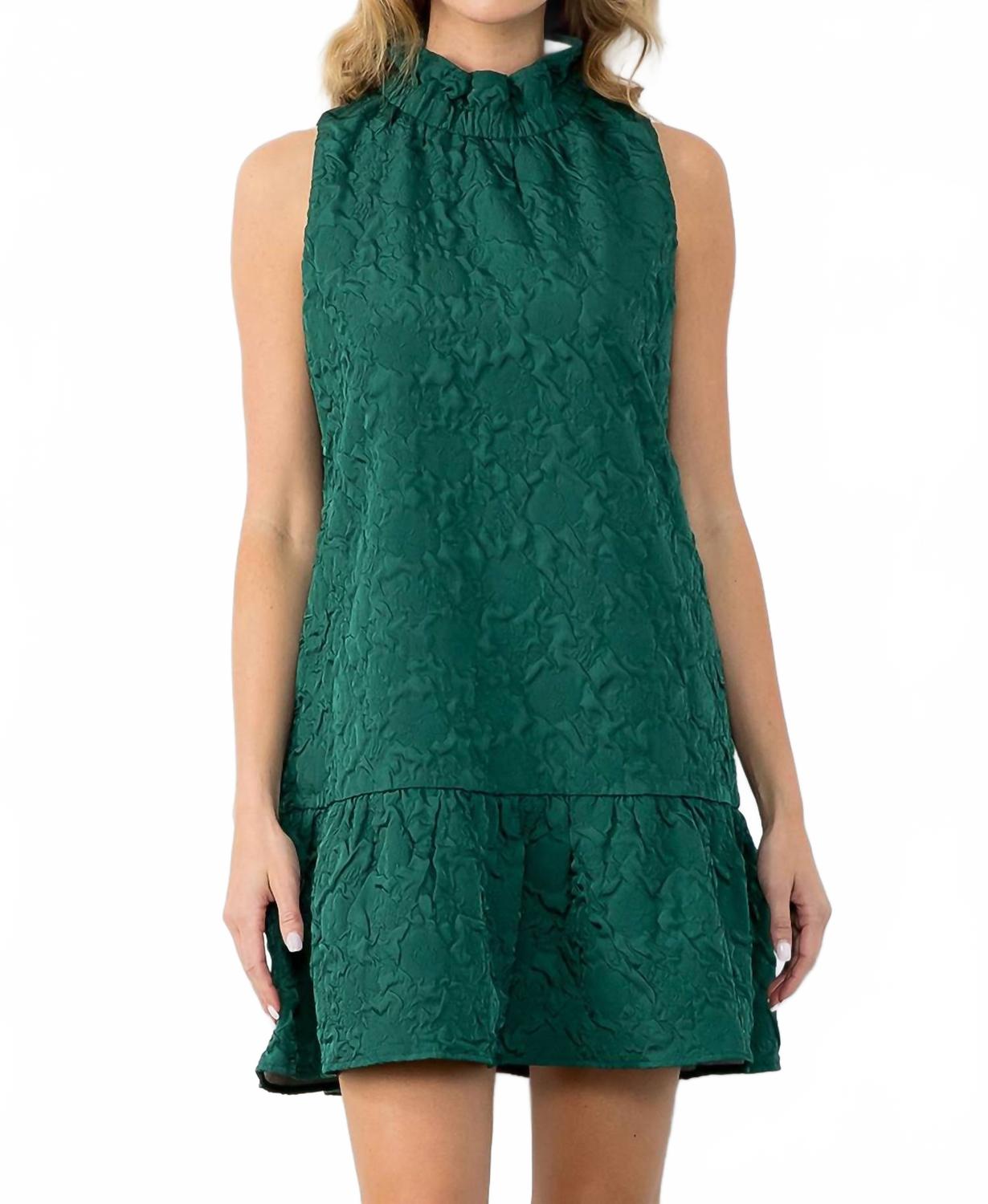 Платье Carol без рукавов фактурное в изумрудно-зеленом цвете THML 
Платье Carol без рукавов фактурное в изумрудно-зеленом цвете THML