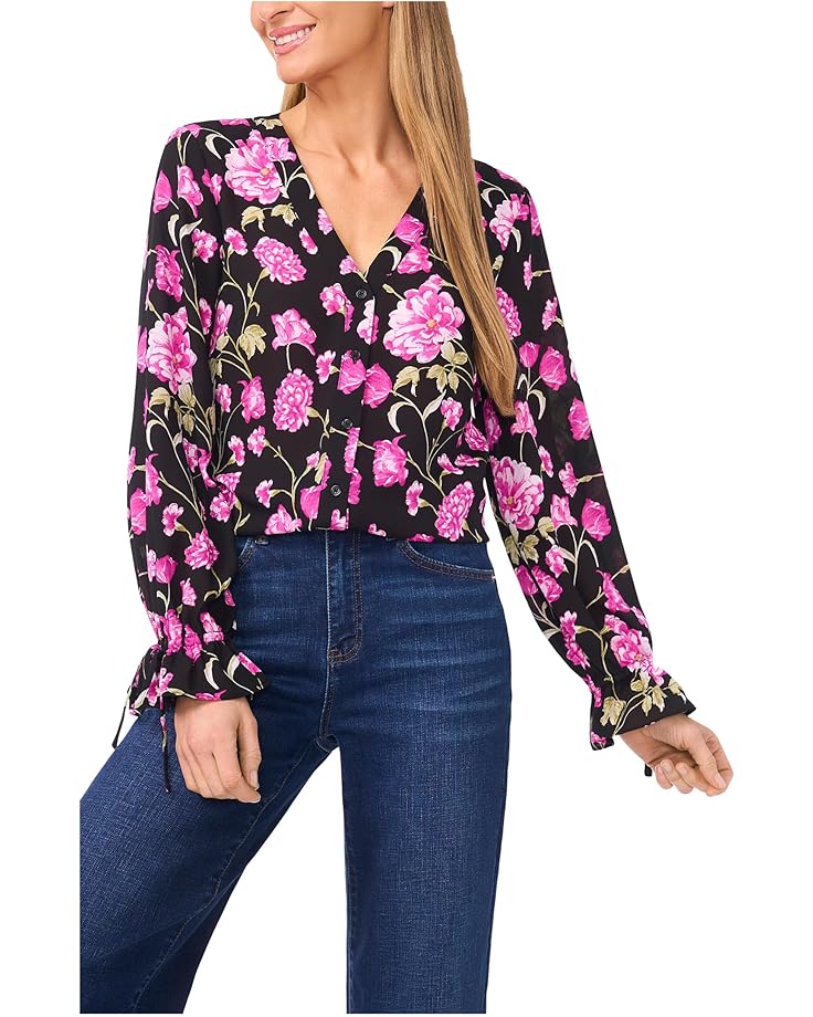 Женская блузка с длинным рукавом и цветочным принтом CeCe Floral Printed Button Front, Rich Black
Женская блузка с длинным рукавом и цветочным принтом CeCe Floral Printed Button Front, Rich Black