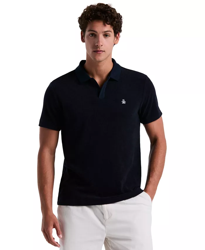 Мужская поло с коротким рукавом и открытым воротником из махровой ткани, силуэт slim fit Original Penguin, синий
Мужская поло с коротким рукавом и открытым воротником из махровой ткани, силуэт slim fit Original Penguin, синий