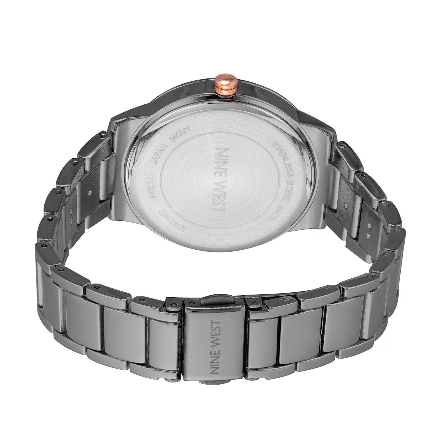 Женские двухцветные часы с цветочным циферблатом Nine West 
Женские двухцветные часы с цветочным циферблатом Nine West