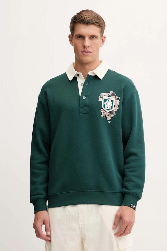 Хлопковая толстовка Ea7 Emporio Armani, зеленый
Хлопковая толстовка Ea7 Emporio Armani, зеленый