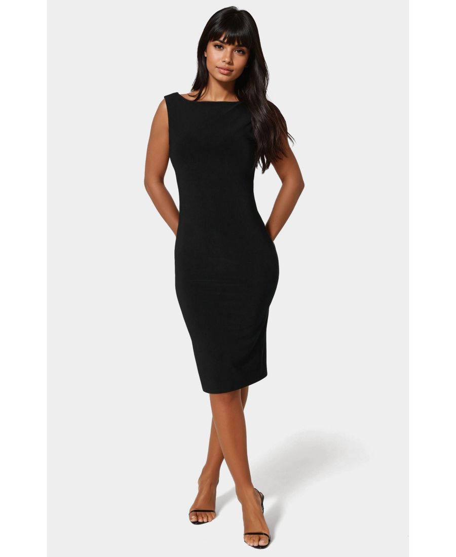 Женское миди-платье с высоким воротником и открытой спиной Bebe, Black
Женское миди-платье с высоким воротником и открытой спиной Bebe, Black