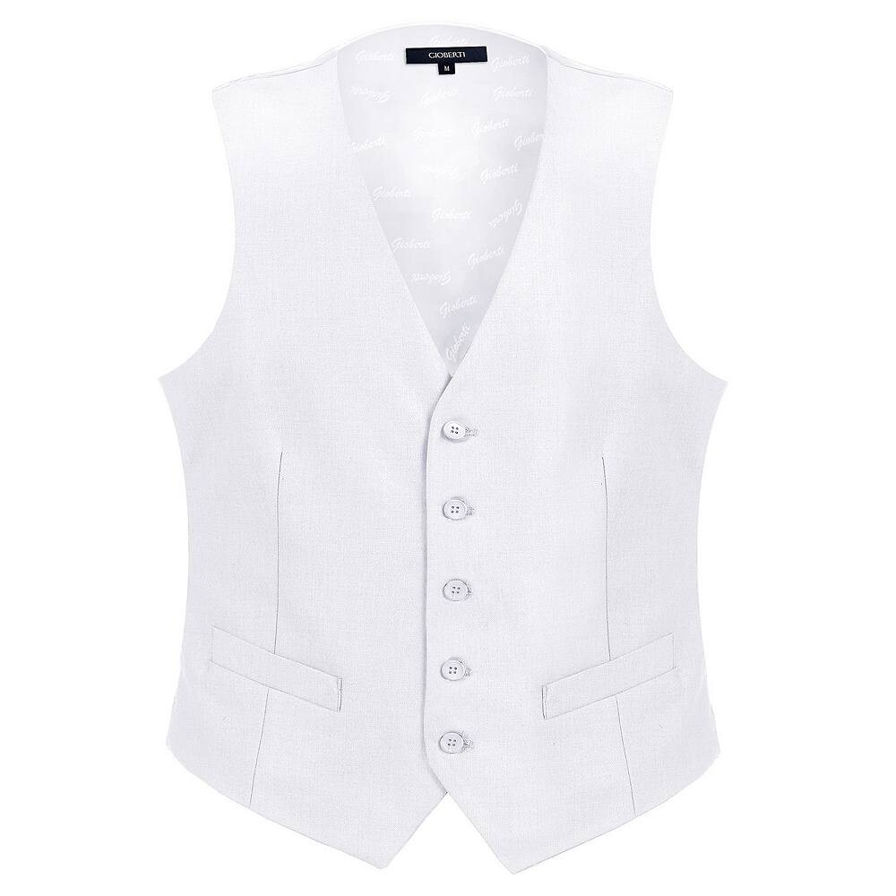 Gioberti Мужской деловой костюм-жилет, белый
Gioberti Мужской деловой костюм-жилет, белый