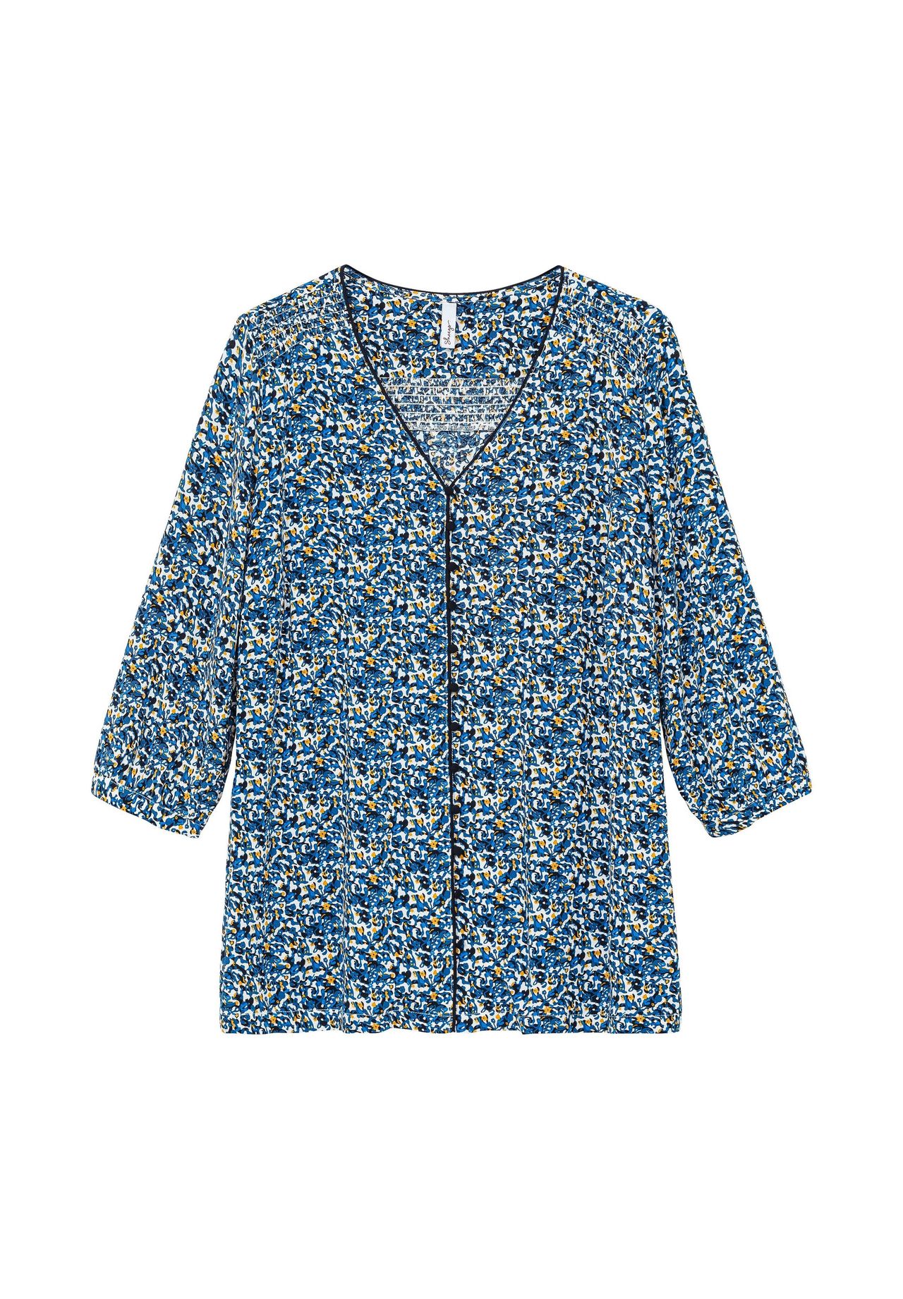 Блузка со сборками и контрастными деталями Sheego, цвет Tiefblau Gemustert
Блузка со сборками и контрастными деталями Sheego, цвет Tiefblau Gemustert