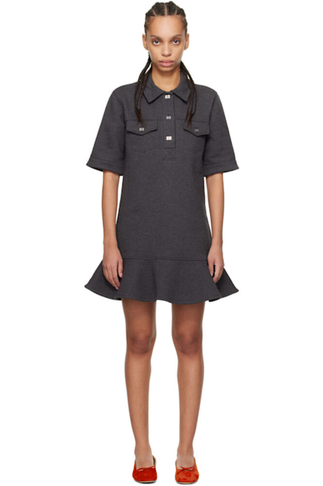 Серое мини-платье из плотного флиса GANNI
Серое мини-платье из плотного флиса GANNI