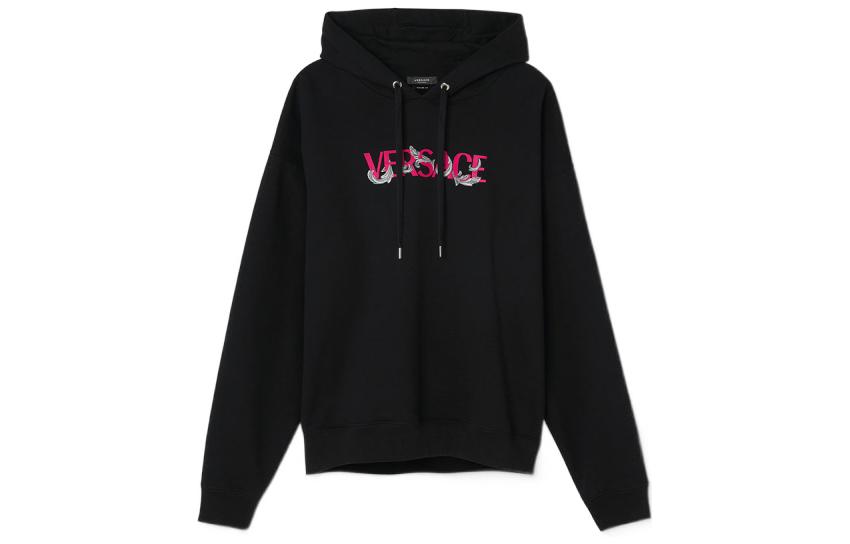 Серебряная барочная толстовка VERSACE, черная 
Серебряная барочная толстовка VERSACE, черная