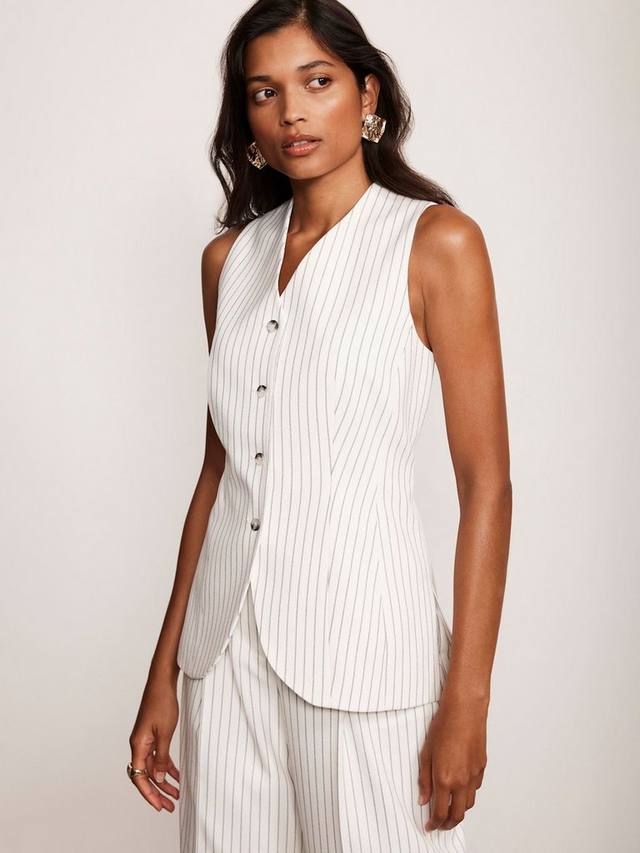 Удлиненный жилет в тонкую полоску Mint Velvet, слоновая кость
Удлиненный жилет в тонкую полоску Mint Velvet, слоновая кость