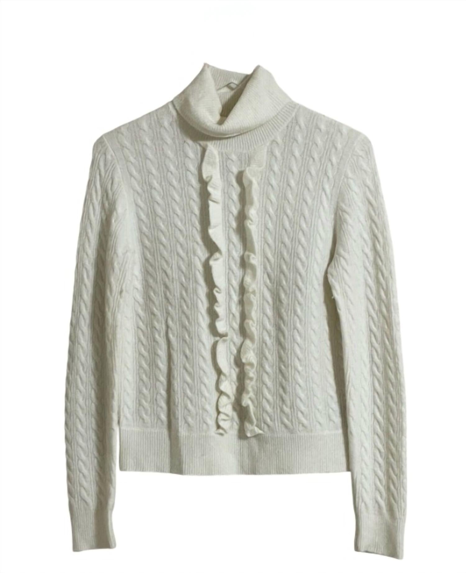 Женский сверхмягкий свитер с воротником-стойкой из смеси шерсти и оборками цвета слоновой кости J.Crew
Женский сверхмягкий свитер с воротником-стойкой из смеси шерсти и оборками цвета слоновой кости J.Crew