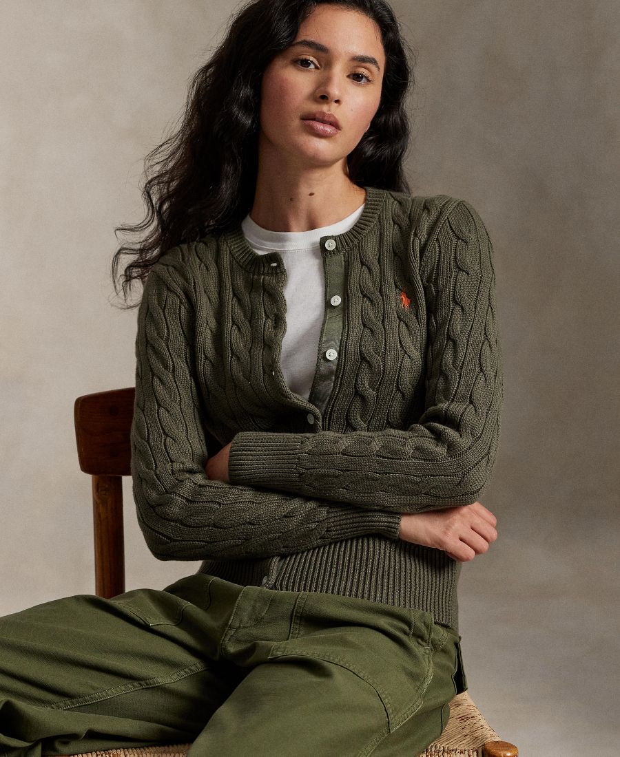 Женский хлопковый кардиган крупной вязки с круглым вырезом Polo Ralph Lauren, Harvest Olive
Женский хлопковый кардиган крупной вязки с круглым вырезом Polo Ralph Lauren, Harvest Olive