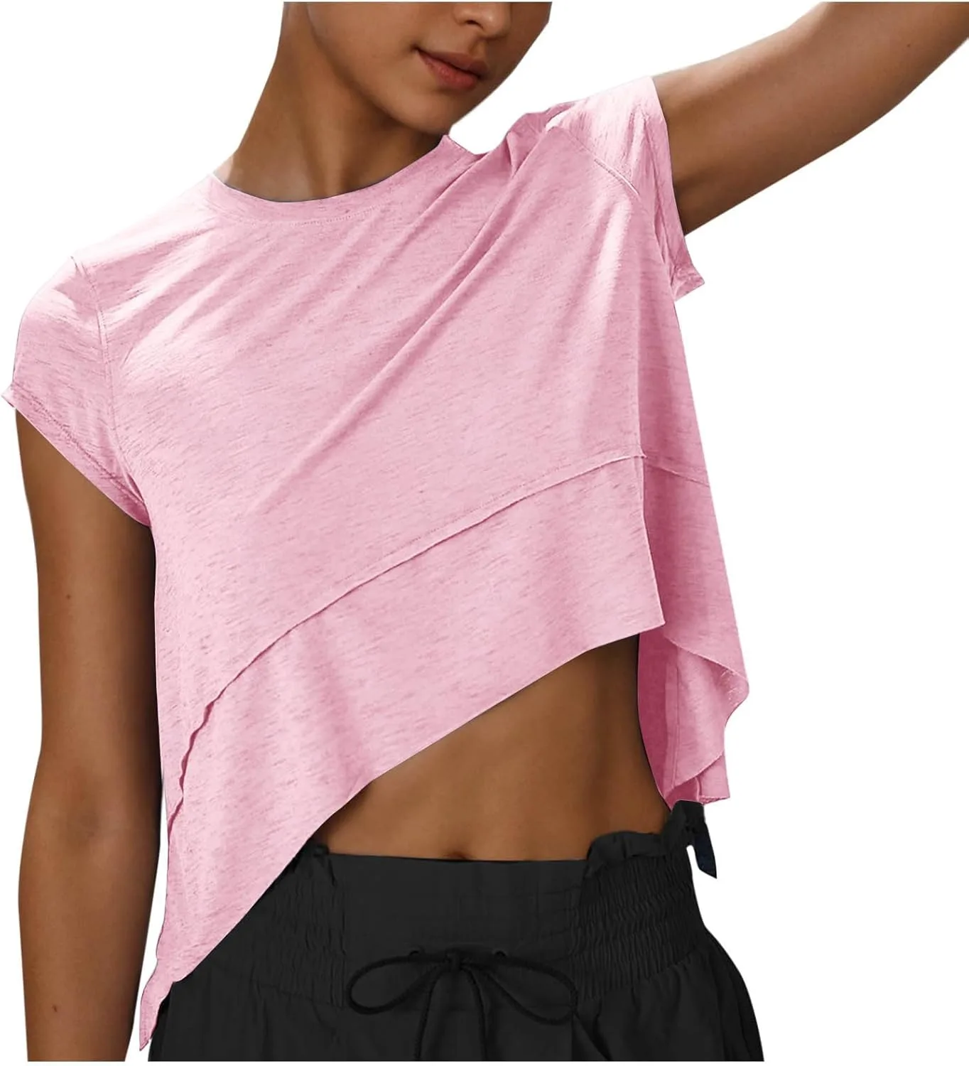 Женская укороченная майка для тренировок с коротким рукавом
Женская укороченная майка для тренировок с коротким рукавом