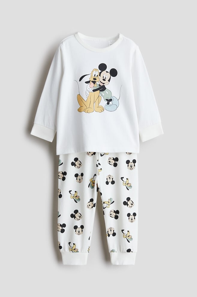 Хлопковая пижама с принтом H&M, белый
Хлопковая пижама с принтом H&M, белый