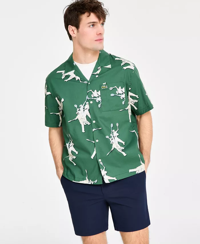 Мужская свободная рубашка René с коротким рукавом Lacoste, зеленый
Мужская свободная рубашка René с коротким рукавом Lacoste, зеленый