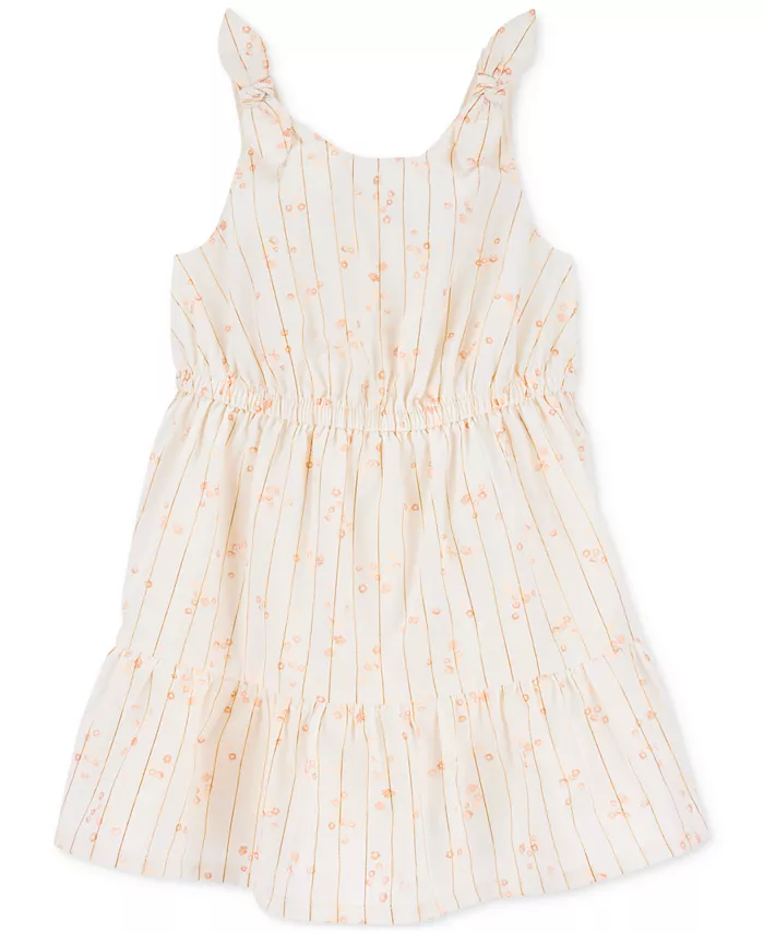 Платье для девочки с принтом и ярусами Carter's, слоновая кость/кремовый