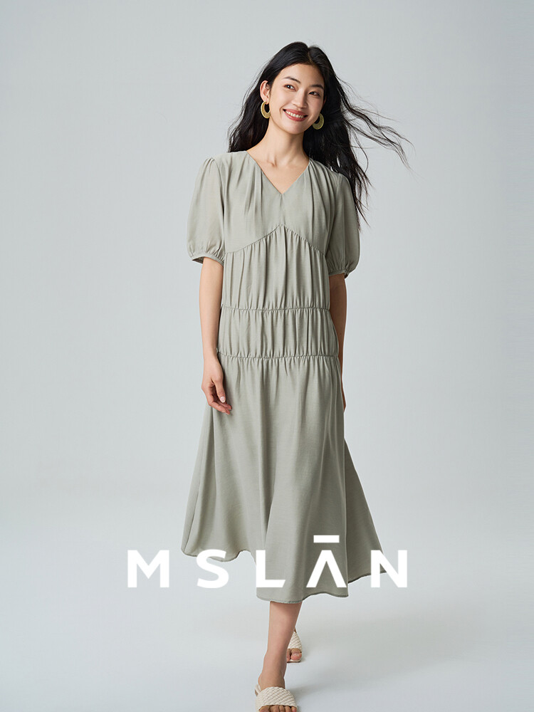 Платье плиссированное MSlan с завышенной талией, синий
Платье плиссированное MSlan с завышенной талией, синий