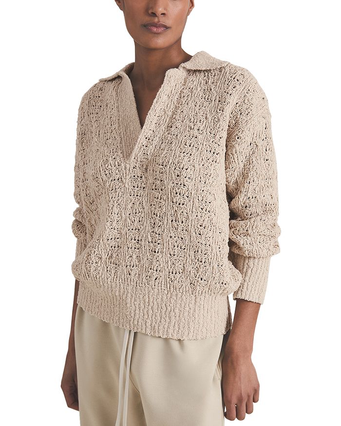 Les 100 Ciels Hunter Текстурированный вязаный поло REISS, серый
Les 100 Ciels Hunter Текстурированный вязаный поло REISS, серый