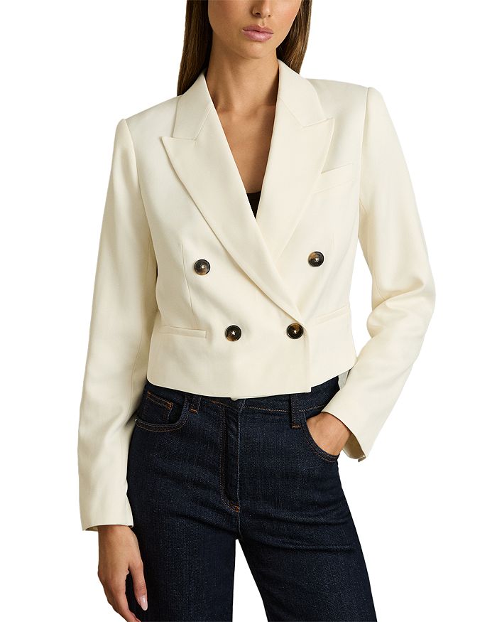 Укороченный блейзер Millie REISS, слоновая кость/кремовый
Укороченный блейзер Millie REISS, слоновая кость/кремовый