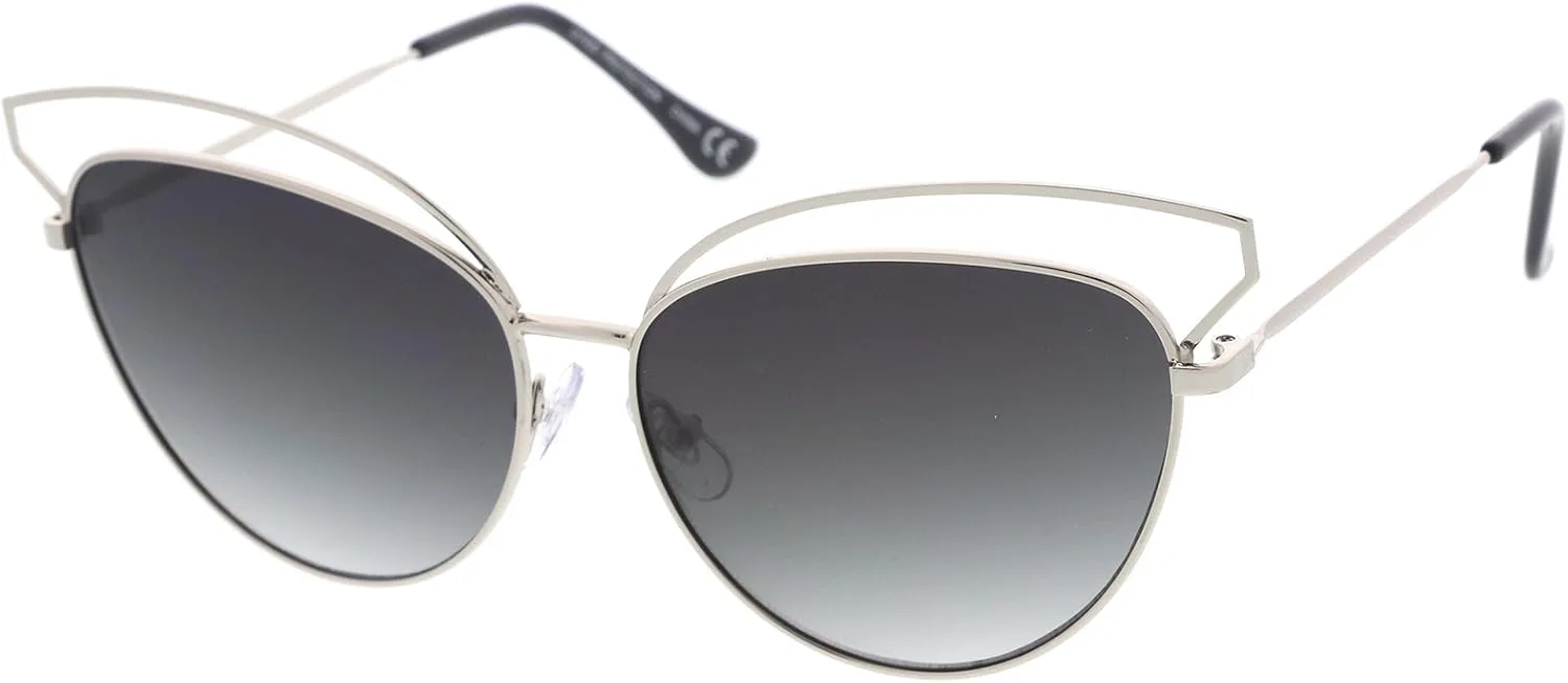 Женские солнцезащитные очки zeroUV с открытой металлической оправой, тонкими дужками и крупным оправой «кошачий глаз», диаметр линз 58 мм, Silver / Lavender
Женские солнцезащитные очки zeroUV с открытой металлической оправой, тонкими дужками и крупным оправой «кошачий глаз», диаметр линз 58 мм, Silver / Lavender