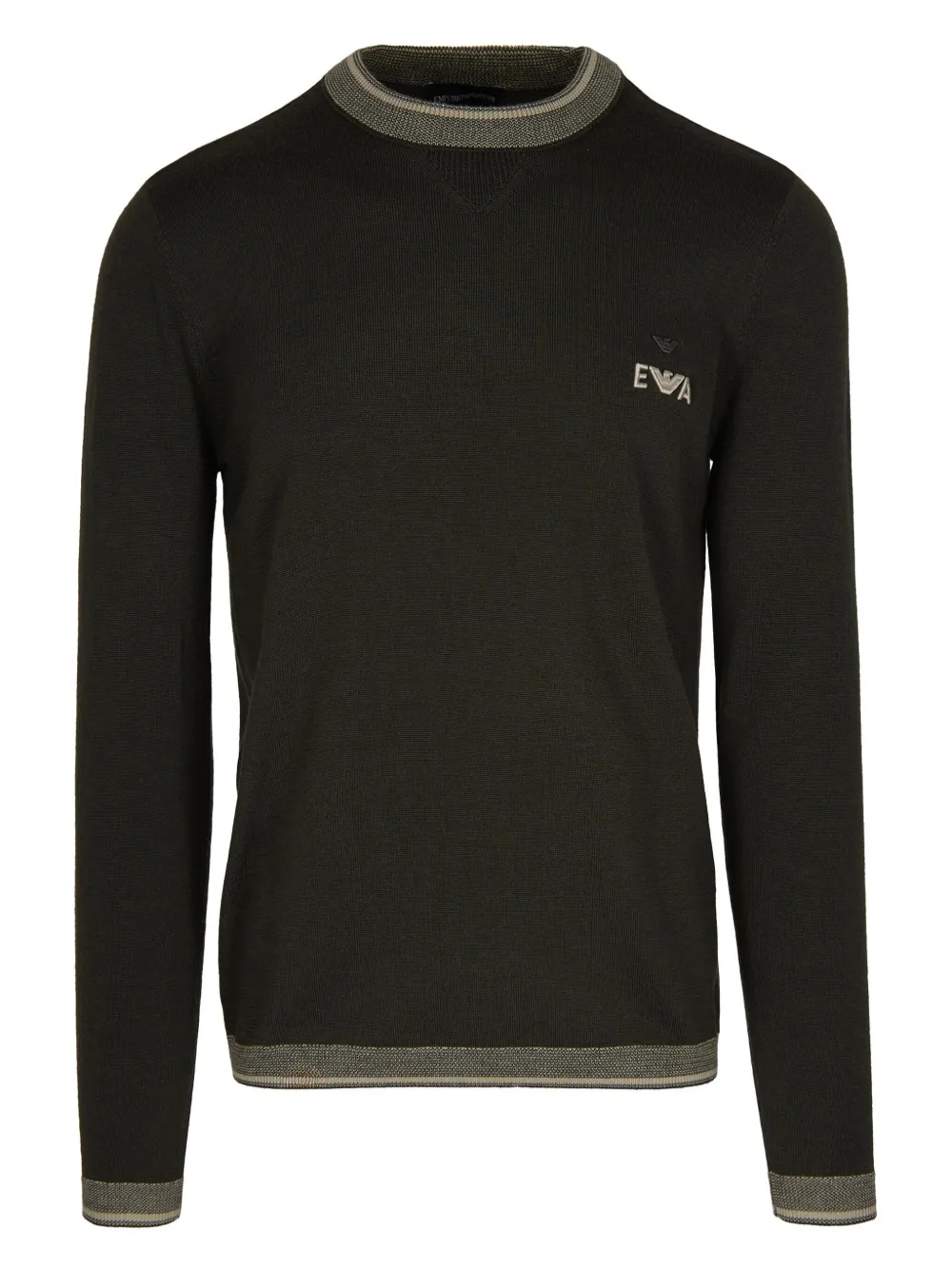 Джемпер в рубчик с вышитым логотипом Emporio Armani, черный
Джемпер в рубчик с вышитым логотипом Emporio Armani, черный