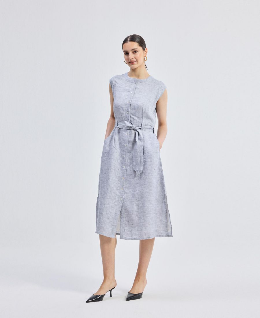 Женское льняное платье с вырезом на спине Reistor, Pin striped linen
Женское льняное платье с вырезом на спине Reistor, Pin striped linen