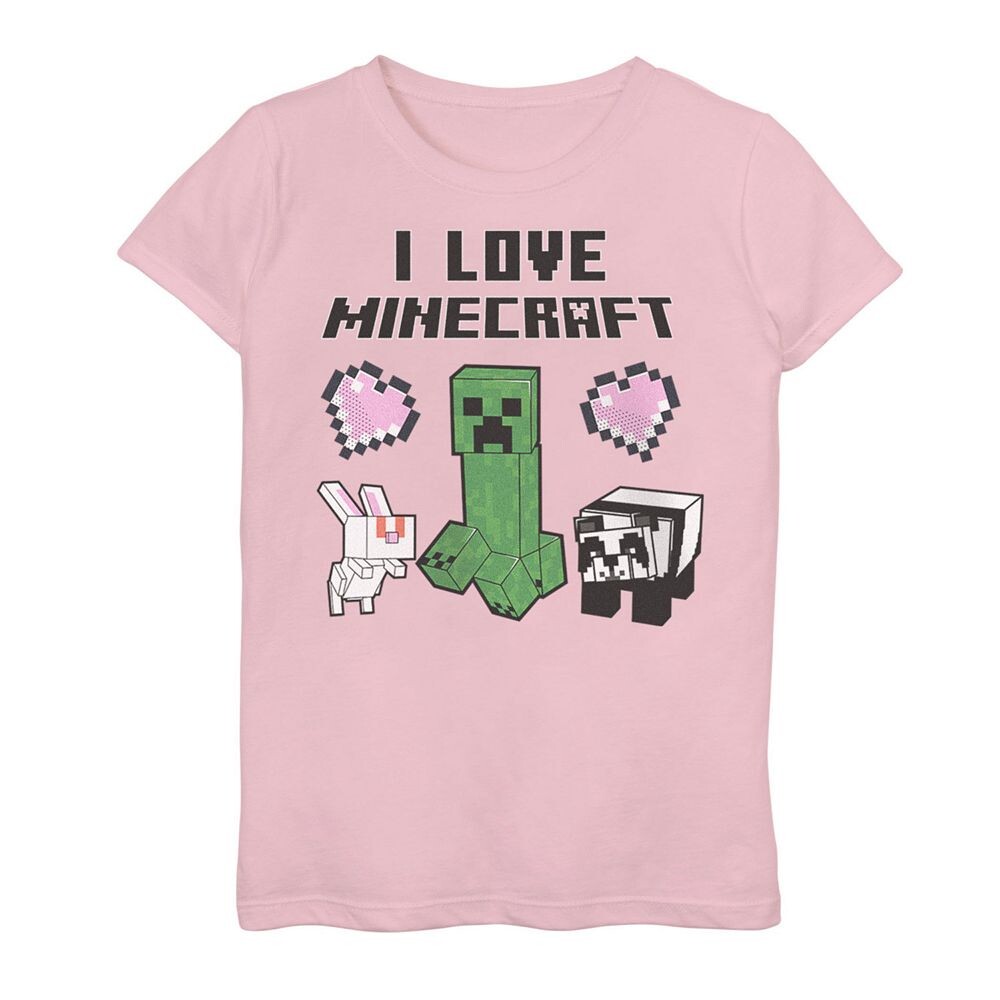 Футболка с рисунком Minecraft I Love Minecraft Friends для девочек 7–16 лет Creeper Rabbit Panda Licensed Character, розовый
Футболка с рисунком Minecraft I Love Minecraft Friends для девочек 7–16 лет Creeper Rabbit Panda Licensed Character, розовый