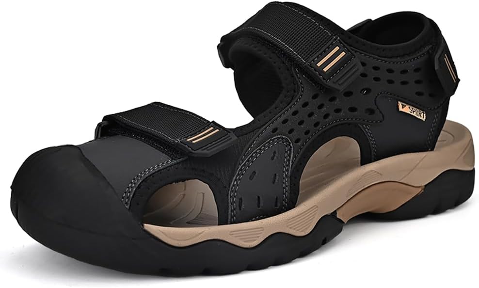 Мужские повседневные сандалии Asifn с закрытым носком для улицы, спортивные, для ходьбы и походов, легкие, кожаные, дышащие, с нескользящей подошвой, для пляжа и воды, черный
Мужские повседневные сандалии Asifn с закрытым носком для улицы, спортивные, для ходьбы и походов, легкие, кожаные, дышащие, с нескользящей подошвой, для пляжа и воды, черный