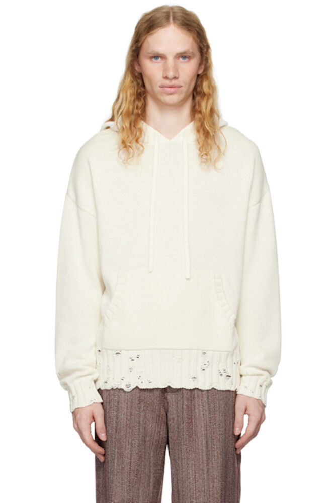 Белая растрепанная толстовка с капюшоном Marni
Белая растрепанная толстовка с капюшоном Marni