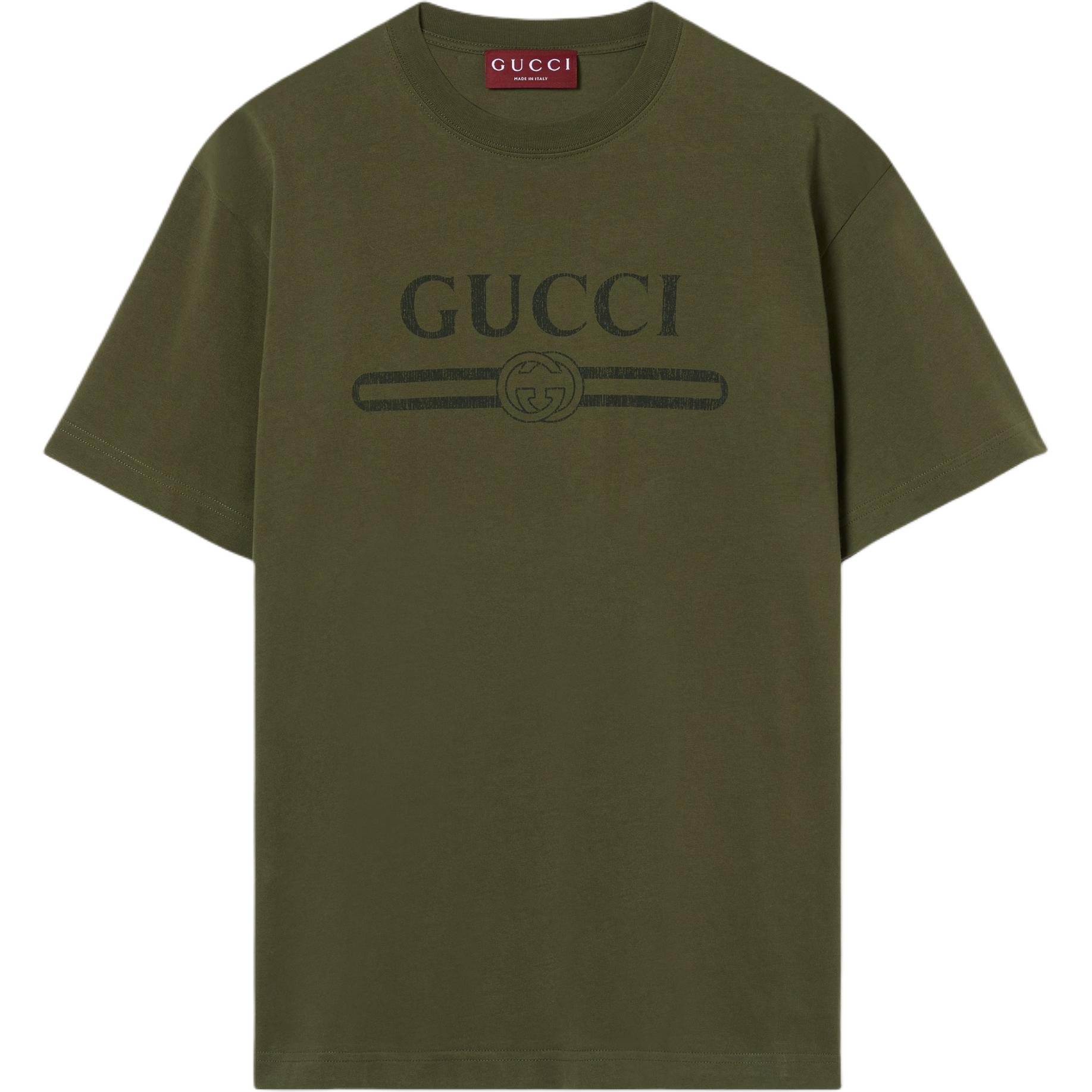 Футболка из хлопкового джерси с принтом GUCCI, зеленый
Футболка из хлопкового джерси с принтом GUCCI, зеленый