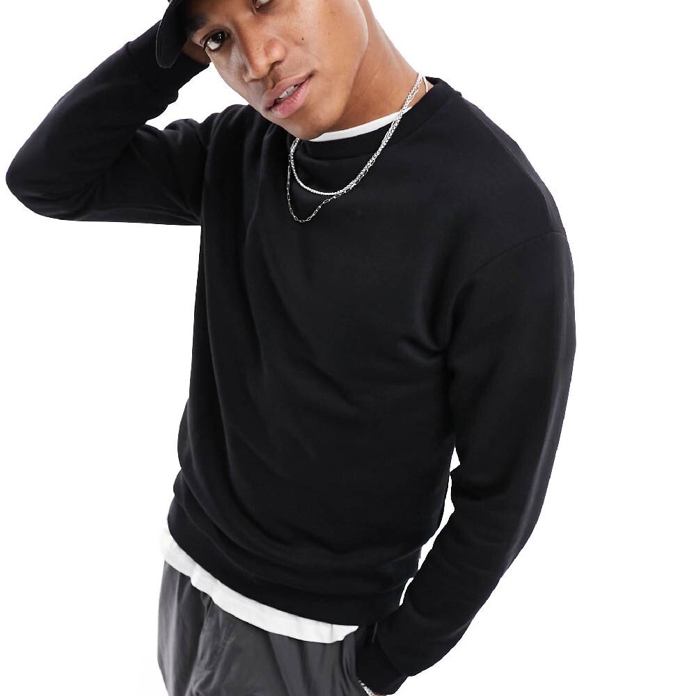 Свитшот Jack & Jones Oversized, черный 
Свитшот Jack & Jones Oversized, черный