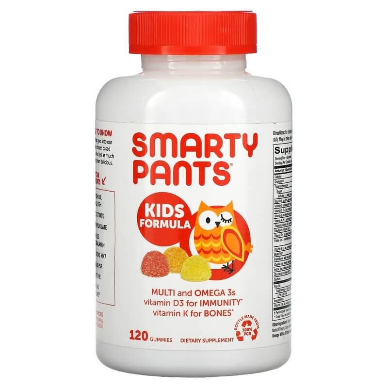 Мультивитамины для детей с омега-3 кислотами SmartyPants, 120 жевательных таблеток
Мультивитамины для детей с омега-3 кислотами SmartyPants, 120 жевательных таблеток