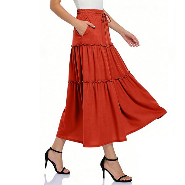 Женская многоярусная макси-юбка с эластичным поясом и карманами Clearflower, Orange
Женская многоярусная макси-юбка с эластичным поясом и карманами Clearflower, Orange