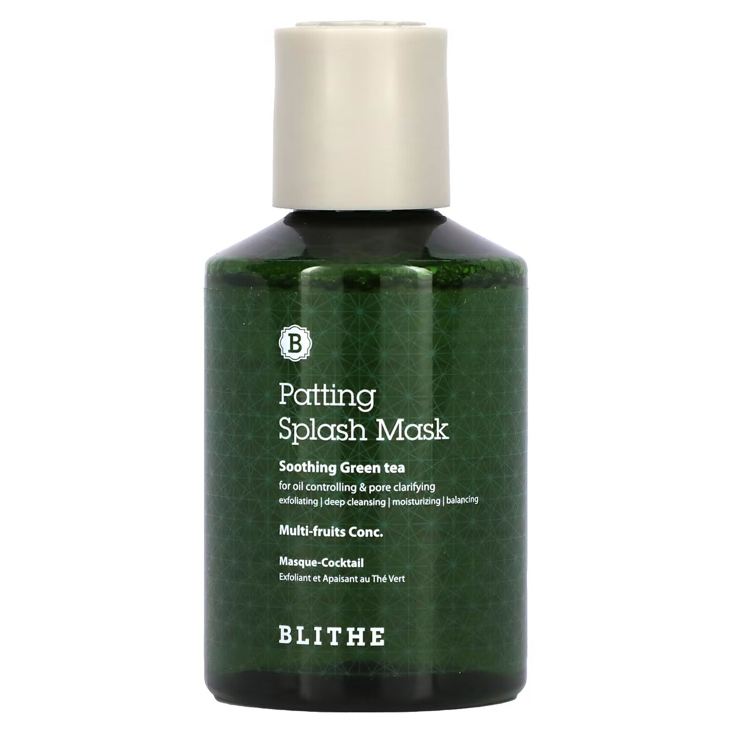 Blithe, Patting Splash Mask, успокаивающая и заживляющая маска с зеленым чаем, 150 мл (5,07 жидк. унции)
Blithe, Patting Splash Mask, успокаивающая и заживляющая маска с зеленым чаем, 150 мл (5,07 жидк. унции)