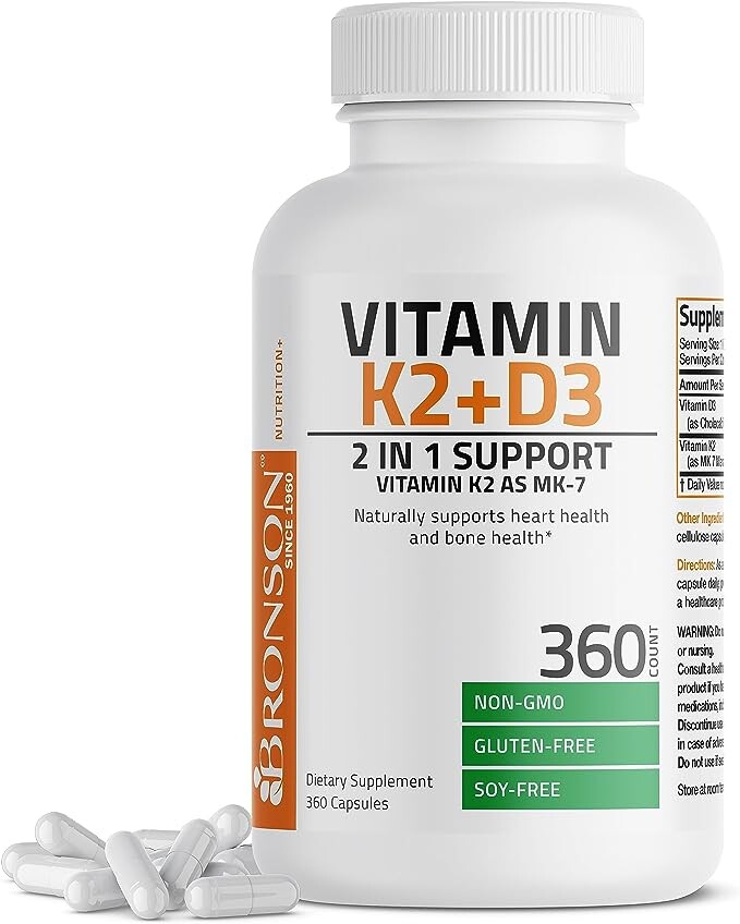 Витамин K2 (MK7) с добавкой D3, формула без ГМО 5000 МЕ, 360 капсул
Витамин K2 (MK7) с добавкой D3, формула без ГМО 5000 МЕ, 360 капсул