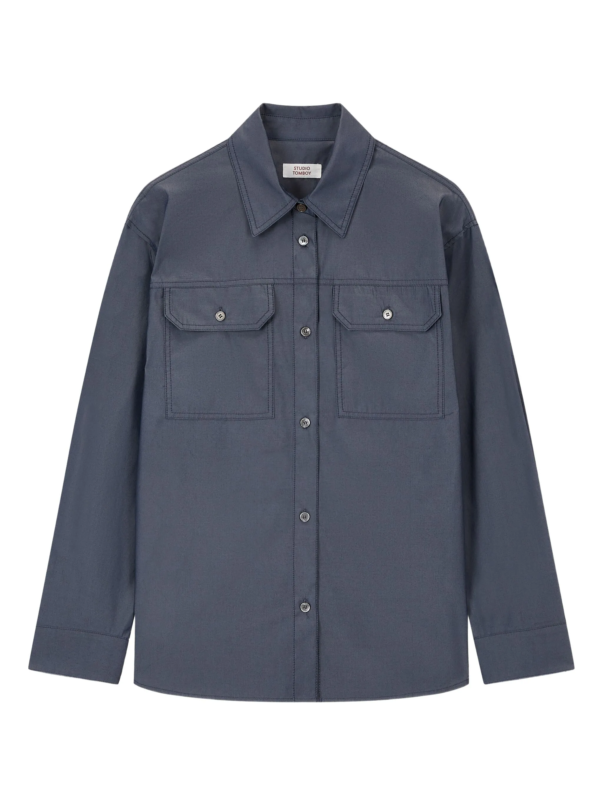 Рубашка с накладными карманами Studio Tomboy, синий
Рубашка с накладными карманами Studio Tomboy, синий