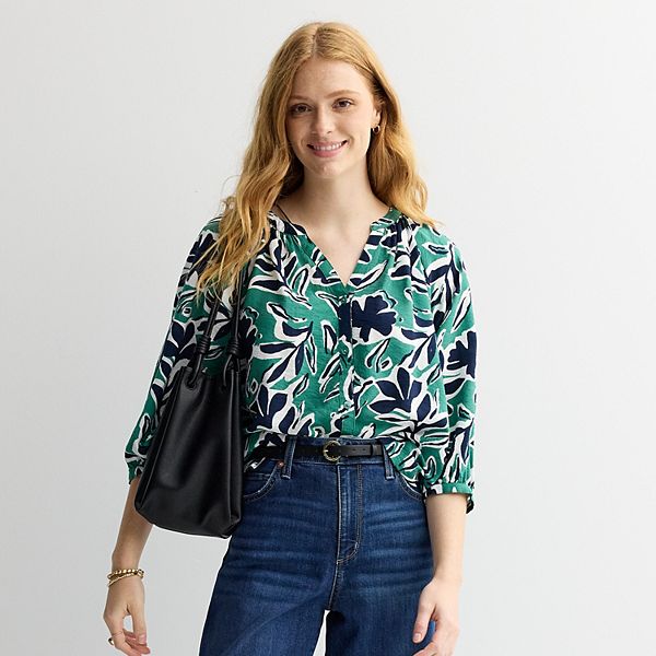 Женская крестьянская блузка на пуговицах Sonoma Goods For Life, Green Big Floral
Женская крестьянская блузка на пуговицах Sonoma Goods For Life, Green Big Floral